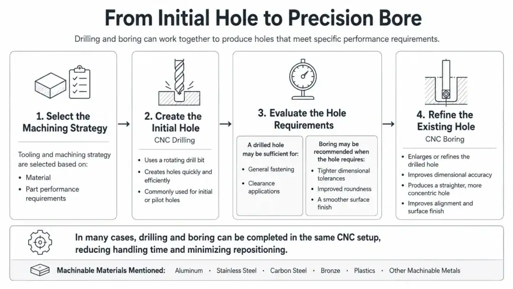 initial hole to precisiono bore